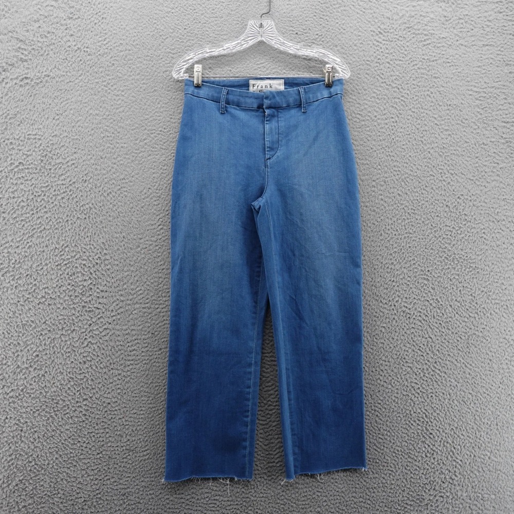 Frank & Eileen Kinsale Trouser‎ Italian Performance Denim Size 8 Womens Raw Hem